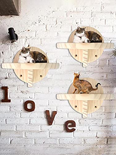 Rascador para Gatos Gato Montado En La Pared Ladder Conveniente Escalada Plataforma De Marco De Madera Gatito De Madera Plataforma De Salto Cat Play Casa Montado En La Pared Cat Toy ( Color : 1pc )