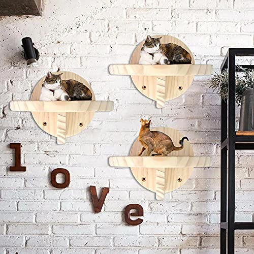Rascador para Gatos Gato Montado En La Pared Ladder Conveniente Escalada Plataforma De Marco De Madera Gatito De Madera Plataforma De Salto Cat Play Casa Montado En La Pared Cat Toy ( Color : 1pc )