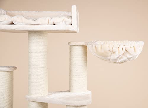 Rascador para gatos grandes Maine Coon Fantasy Beige baratos arbol xxl gato adultos con hamaca gigante sisal muebles escalador torre Árboles rascadores cama cueva repuesto medianos