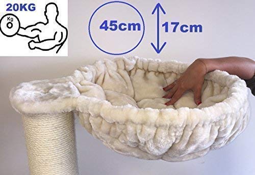 Rascador para gatos grandes Maine Coon Fantasy Beige baratos arbol xxl gato adultos con hamaca gigante sisal muebles escalador torre Árboles rascadores cama cueva repuesto medianos