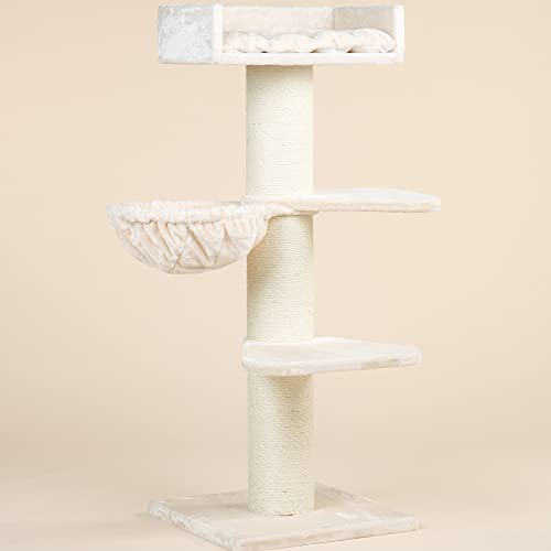 Rascador para gatos grandes Royalty PLUS Beige baratos arbol xxl maine coon gato adultos con hamaca gigante sisal muebles sofa escalador torre Árboles rascadores cama cueva repuesto medianos