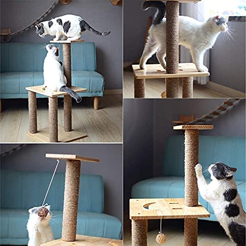 Rascador Para Gatos Rascador árbol Poste Rascador Pilar de gato, cuerda de sisal, tabla de agarre para gatos, garra de molienda casera, juguete, marco de escalada para gatos, plataforma de madera mac