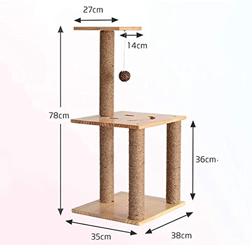 Rascador Para Gatos Rascador árbol Poste Rascador Pilar de gato, cuerda de sisal, tabla de agarre para gatos, garra de molienda casera, juguete, marco de escalada para gatos, plataforma de madera mac