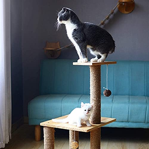 Rascador Para Gatos Rascador árbol Poste Rascador Pilar de gato, cuerda de sisal, tabla de agarre para gatos, garra de molienda casera, juguete, marco de escalada para gatos, plataforma de madera mac