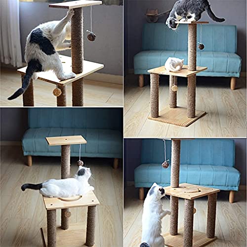 Rascador Para Gatos Rascador árbol Poste Rascador Pilar de gato, cuerda de sisal, tabla de agarre para gatos, garra de molienda casera, juguete, marco de escalada para gatos, plataforma de madera mac