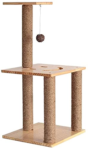 Rascador Para Gatos Rascador árbol Poste Rascador Pilar de gato, cuerda de sisal, tabla de agarre para gatos, garra de molienda casera, juguete, marco de escalada para gatos, plataforma de madera mac