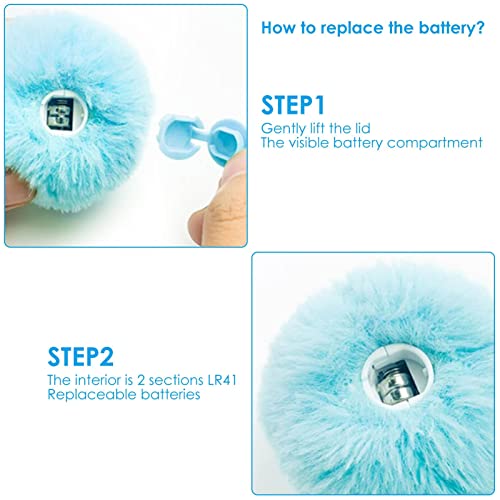 Raspbery Peluches para Gatos, Pelota de Juguete interactiva con Sonido chirriante, Pelota de Hierba gatera incorporada, Juguetes para Gatitos para Ejercicio Interactivo en Interiores