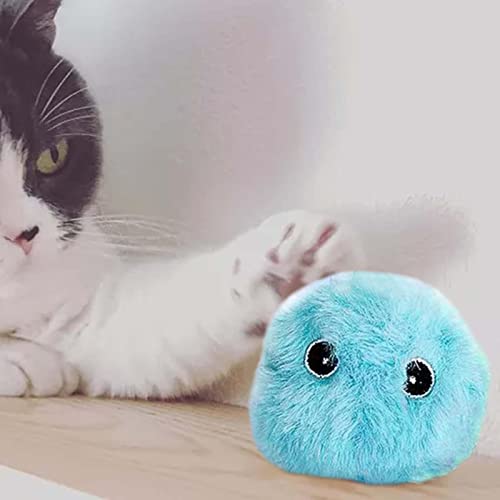 Raspbery Peluches para Gatos, Pelota de Juguete interactiva con Sonido chirriante, Pelota de Hierba gatera incorporada, Juguetes para Gatitos para Ejercicio Interactivo en Interiores