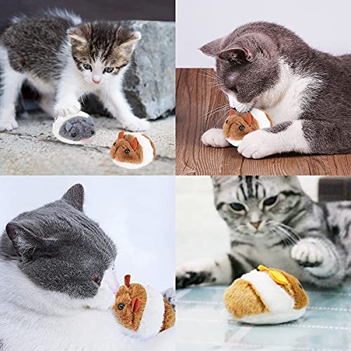 Ratones para Gatos de Peluche,Forreen 6 Piezas Juguetes para Gatos Interactivo Raton Juguete Gato Ratones para Gatos Que Se Mueven para Ejercitar Gatos y Gatitos