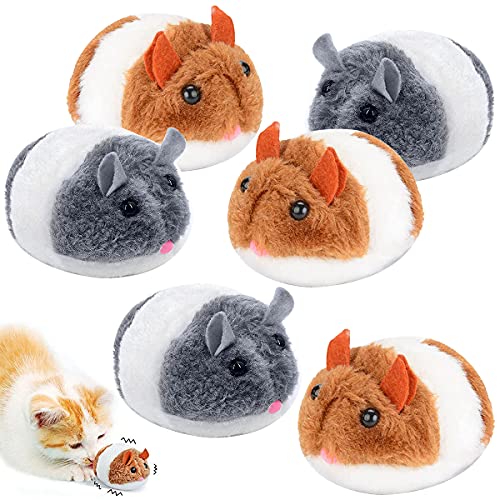 Ratones para Gatos de Peluche,Forreen 6 Piezas Juguetes para Gatos Interactivo Raton Juguete Gato Ratones para Gatos Que Se Mueven para Ejercitar Gatos y Gatitos