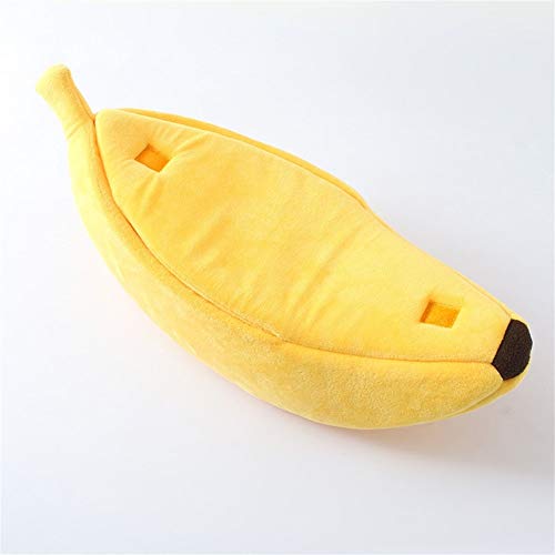 Rcsinway Plátano jerarquía del Animal doméstico cálido Nido de plátano en Forma de Gato encerrado Arena for Gatos Cama Camas de Animales domésticos, Apropiado for Gatos, Perros y Animales pequeños
