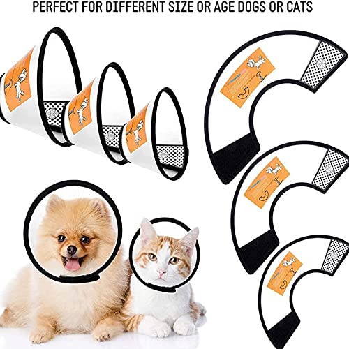 Recuperación De Cono para Mascotas, Collar Protector Cono Ajustable para Mascotas, Curación Cono Heridas para Lamidas, Cono De Plástico Transpirable Cuello (1)