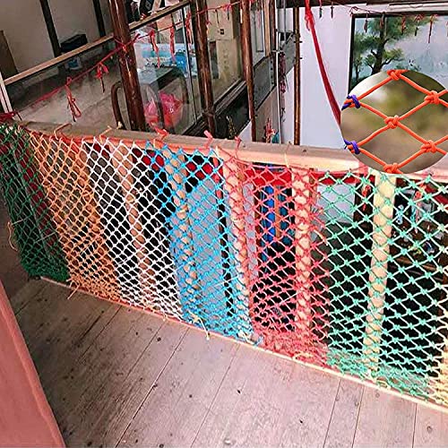 red balcon Red de seguridad en la escalera al aire libre, patio de recreo Cuerda de cuerda Nylon NET CARGO SWING IMPERSHIBLE, Decoración de color NIÑOS NIÑOS PROTECCIÓN RED ( tamaño : 2x3m(6x9ft) )