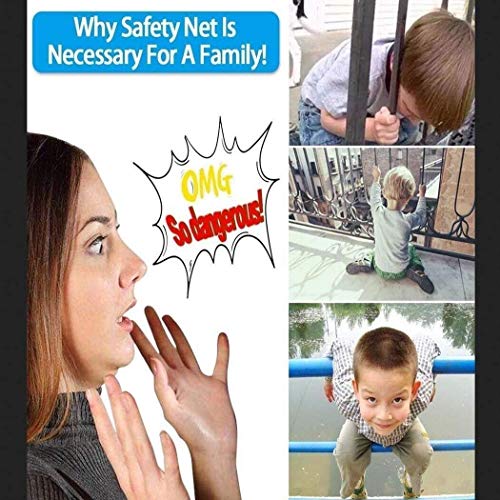 Red de seguridad para bebés Balcón al aire libre Escaleras Anti-caída Color neto Red de nylon Cuerda Valla Neta Decoración de jardín de infancia Red Hogar Malla de gato Azul neta Tamaño múltiple