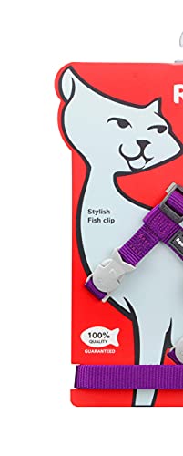 Red Dingo Arnés y Correa para Gato Totalmente Ajustable, 80 x 12 mm, Color Morado