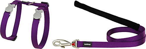 Red Dingo Arnés y Correa para Gato Totalmente Ajustable, 80 x 12 mm, Color Morado