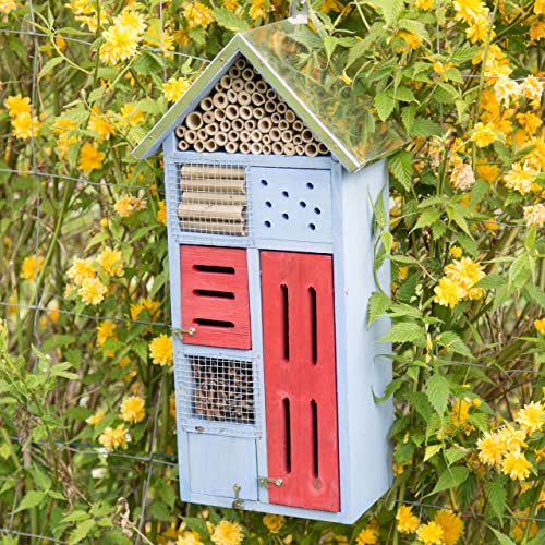 Relaxdays Casa para Insectos, Azul, 14x24x48.5 cm