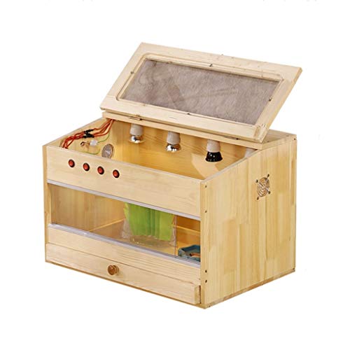 Reptil como mascota Vivarium casa casera, reloj de Crianza cisterna reptil anfibio jaula lagarto tortuga serpiente caja de cristal caja de gato perro casa del animal doméstico ( Size : 60*40*40CM )
