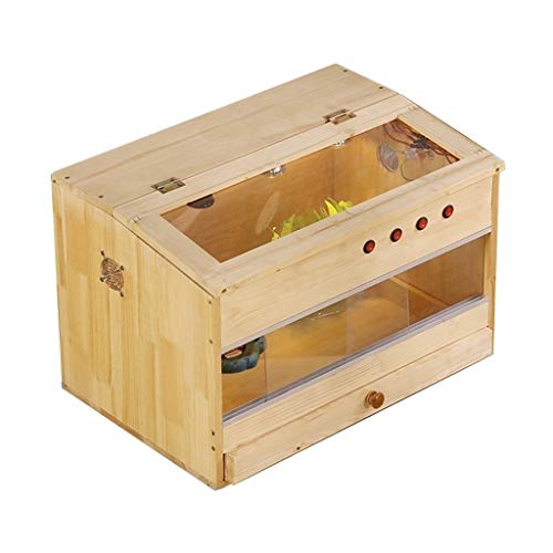 Reptil como mascota Vivarium casa casera, reloj de Crianza cisterna reptil anfibio jaula lagarto tortuga serpiente caja de cristal caja de gato perro casa del animal doméstico ( Size : 60*40*40CM )