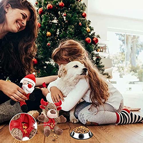 RONHIAS Juguetes para perros de Papá Noel de Navidad, juguetes para masticar, cuerda para morder, juguetes de peluche con sonido, juguetes chillones para perros ​(muñeco de nieve de Navidad