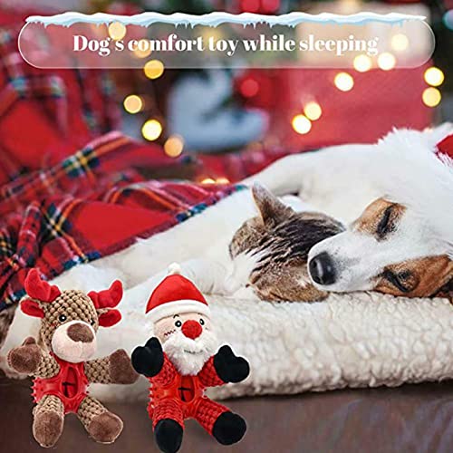 RONHIAS Juguetes para perros de Papá Noel de Navidad, juguetes para masticar, cuerda para morder, juguetes de peluche con sonido, juguetes chillones para perros ​(muñeco de nieve de Navidad