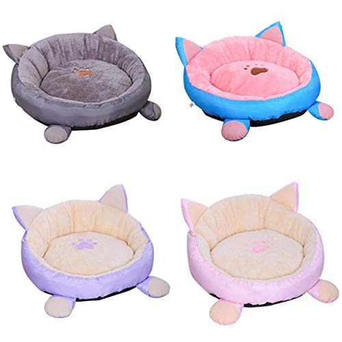 ROSEBEAR Cama para Gatos Cama para Mascotas Cama para Perros Cojín Redondo Lavable para Mascotas Almohadilla Inferior Antideslizante a Prueba de Agua para Perros. (Púrpura)