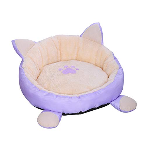 ROSEBEAR Cama para Gatos Cama para Mascotas Cama para Perros Cojín Redondo Lavable para Mascotas Almohadilla Inferior Antideslizante a Prueba de Agua para Perros. (Púrpura)