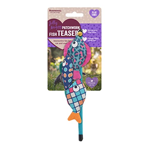 Rosewood Patchwork Peces Gato Teaser Toy