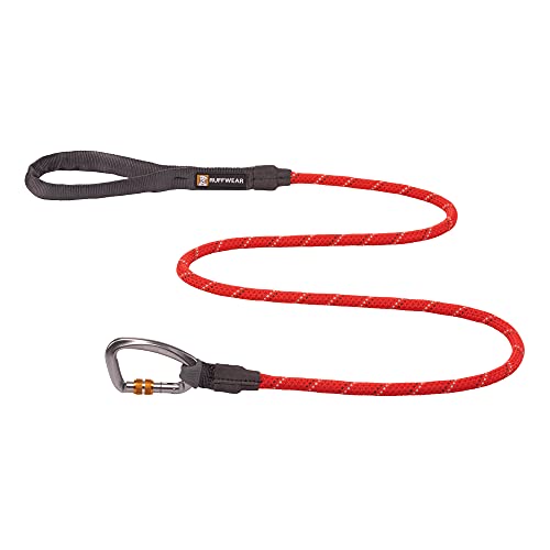 RUFFWEAR Correa para Perros Reflectante con Mosquetón de Seguridad, 5ft (1.5m) Largo, 11mm Gruesa, Rojo Zumaque
