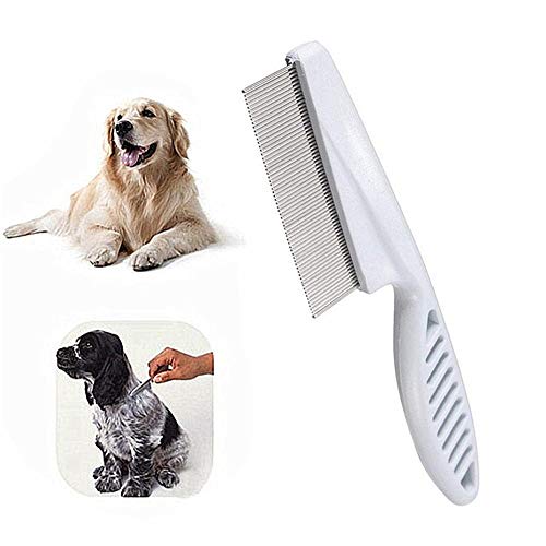 Rysmliuhan Shop Cepillo Gato Pelo Corto Peine Perro Elimina Las esteras Sueltas y el Pelo enredado Peine de Acero Inoxidable para Mascotas Gato Peine de pulgas