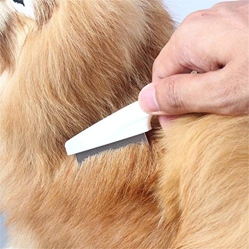 Rysmliuhan Shop Cepillo Gato Pelo Corto Peine Perro Elimina Las esteras Sueltas y el Pelo enredado Peine de Acero Inoxidable para Mascotas Gato Peine de pulgas