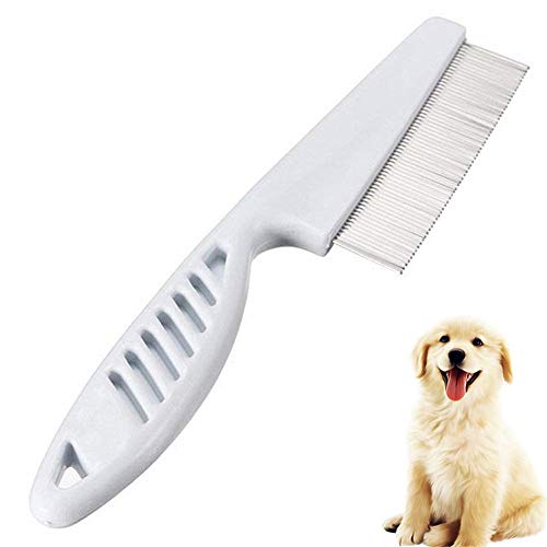 Rysmliuhan Shop Cepillo Gato Pelo Corto Peine Perro Elimina Las esteras Sueltas y el Pelo enredado Peine de Acero Inoxidable para Mascotas Gato Peine de pulgas