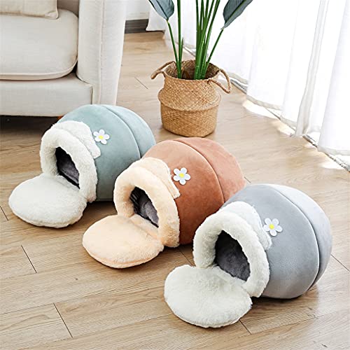 RZZSJ Cama para mascotas 3 en 1 para gato, perro, nido suave, perrera, cama para gatos, casa, olla en forma de cueva, saco de dormir, alfombrilla, tienda de campaña para mascotas, cama cálida y acoged