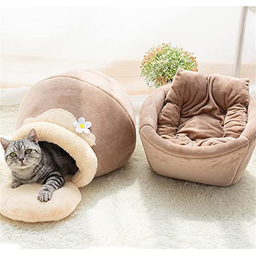 RZZSJ Cama para mascotas 3 en 1 para gato, perro, nido suave, perrera, cama para gatos, casa, olla en forma de cueva, saco de dormir, alfombrilla, tienda de campaña para mascotas, cama cálida y acoged