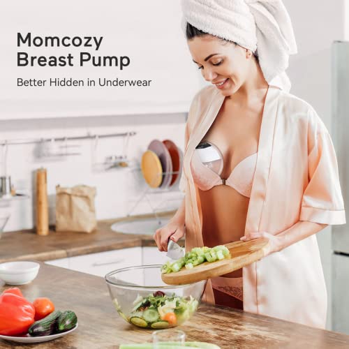 Sacaleches Electricos Portátil Momcozy, Extractor de Leche Portátil Todo en Uno con 3 Modos y 9 Niveles, Extractor de Leche Eléctrico de Bajo Ruido y Manos Libres.