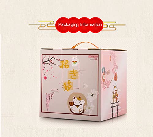 SaiDa Gato Que agita,Maneki Neko,Lucky Cat de cerámica,Lucky Fortune Cat con Brazo agitador operado,11 Pulgadas Agitando Fortune Gatos de Bienvenida,para Accesorios Decorativos de Oficina en casa