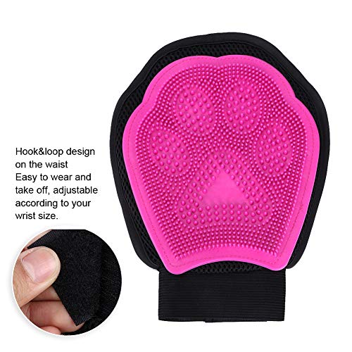 SALUTUYA Guante de Pelo de Gato con Tela de Malla Transpirable 3D, Peine de peluquería para Mascotas, para Perros, Gatos, Caballos, Pelo Largo y Corto para Limpieza y Masaje (Rosa)