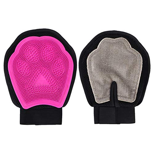 SALUTUYA Guante de Pelo de Gato con Tela de Malla Transpirable 3D, Peine de peluquería para Mascotas, para Perros, Gatos, Caballos, Pelo Largo y Corto para Limpieza y Masaje (Rosa)