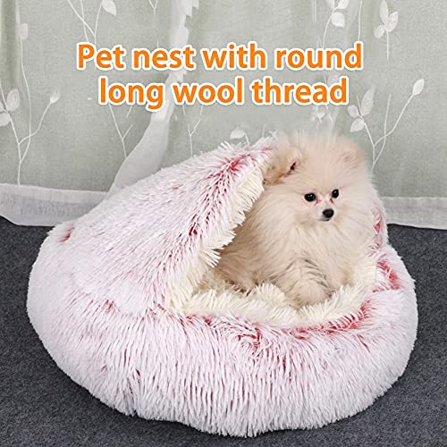 Savlot Cama para Perros Calmante Cama para Perros y Gatos Cama para Perros y Gatos Cama para Gatos de Felpa Mullida Cama para Mascotas Interior para Gatos Perros Pequeños Medianos Sofá Redondo
