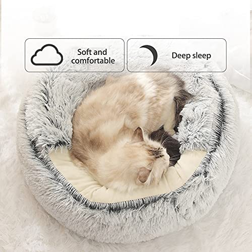 Savlot Cama para Perros Calmante Cama para Perros y Gatos Cama para Perros y Gatos Cama para Gatos de Felpa Mullida Cama para Mascotas Interior para Gatos Perros Pequeños Medianos Sofá Redondo