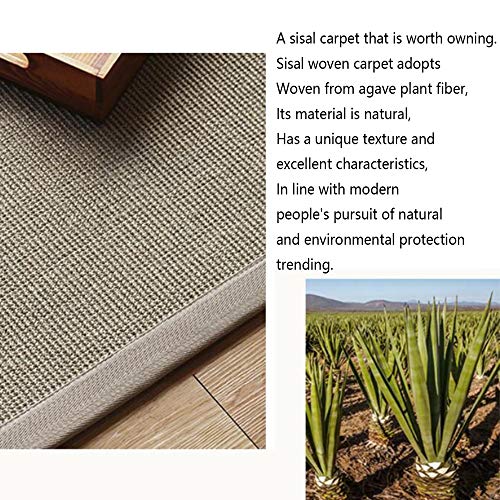 SCAHUN Alfombra De Sisal Felpudo Borde De AlgodóN No Tejido Fondo Antideslizante Multifuncional Rascador De Gato Alfombra,Grey-100×150CM