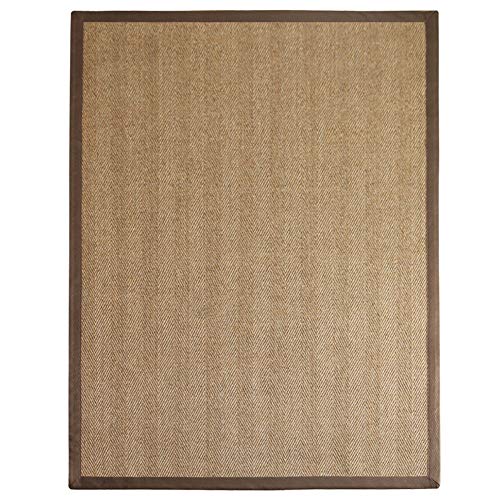 SCAHUN Alfombra De Sisal,Felpudo Borde De AlgodóN No Tejido Fondo Antideslizante Sala Mesa De Café Alfombra Rascador De Gato Alfombra,Brown-80×120CM