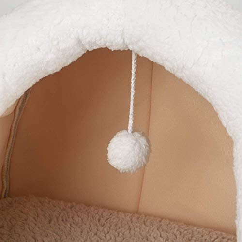 SCRT Linda del animal doméstico del iglú Cama cueva del gato acogedora cama del perrito de la abrazo de cama caliente suave nido de lana de cordero for mascotas Pequeño perro cama for dormir Cat House