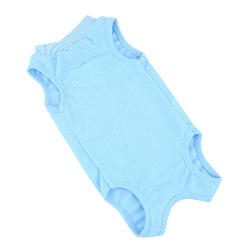 SELMAI Traje de Recuperación para Gato y Perros de Mascota Camiseta de Médico para Cirugía Conos E Alternativos para Enfermedades De La Piel Heridas Anti Lamiendo, Azul L