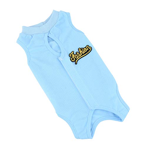SELMAI Traje de Recuperación para Gato y Perros de Mascota Camiseta de Médico para Cirugía Conos E Alternativos para Enfermedades De La Piel Heridas Anti Lamiendo, Azul L