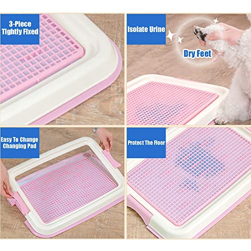 SFSGH Orinal pequeño para Cachorros, Bandeja para Inodoro, Soporte para Almohadillas de Malla para Entrenamiento, Bandeja para orinales para Perros para Entrenamiento en Interiores, sopo