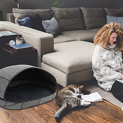 SGerste Cama de gato premium cueva ecológicas camas 100% lana merino para gatos, cama plegable cueva para gatos y gatitos