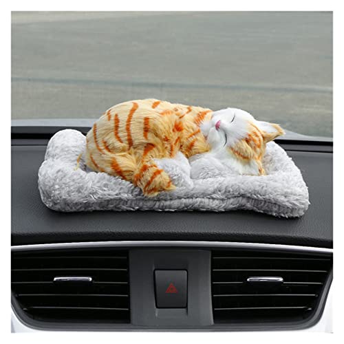 SHANSHAN Quani Adorno de Coches Lindo Vivid Dog Cat Air Ambientador Purificador Home Automóvil Decoración Bambú Bag Bolsa de carbón Adsorb Olor Desodorante Regalo (Color Name : Orange Cat)