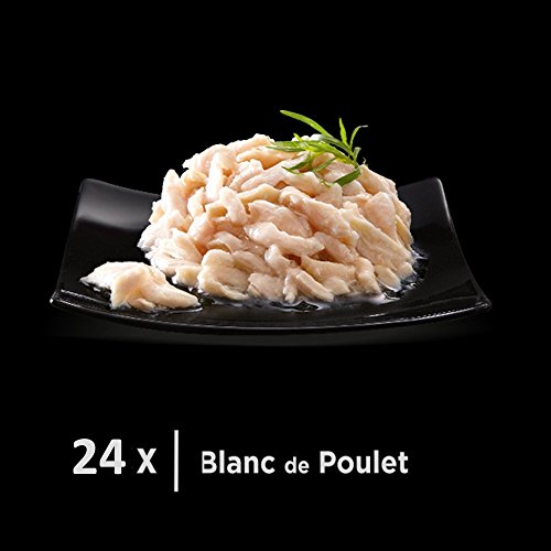 Sheba Dômes pour Chat Adulte – Friandise aux filets de Blanc de poulet en Sauce – Barquettes Snack 24 x 80g