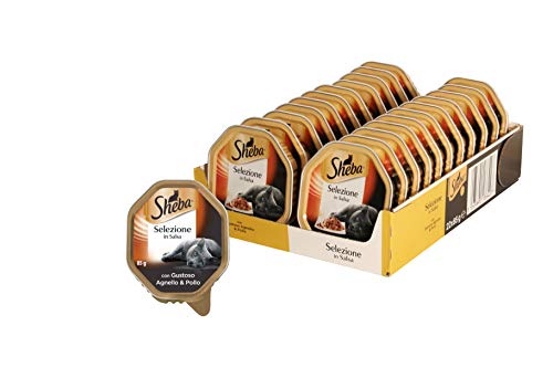 Sheba Selección en Salsa con Sabroso Cordero y Pollo 85 g – Comida para Gato – 22 Paquetes